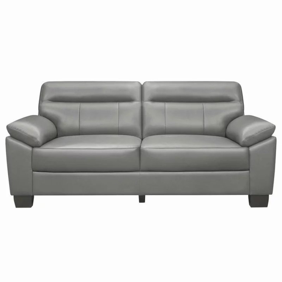 Sofas & Sectionals * | Lexicon Home Escolar Leather Sofa Collection, Gray, Sofa