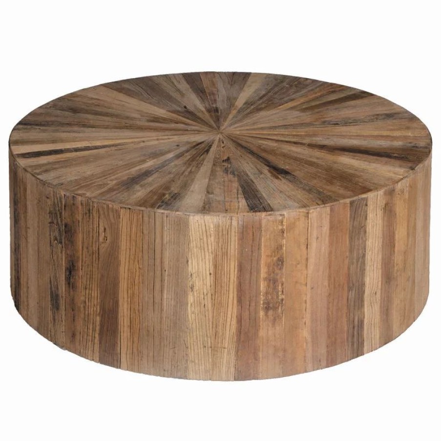 Coffee & Accent Tables * | Gabby Cyrano Recycled Wood Circular Coffee Table