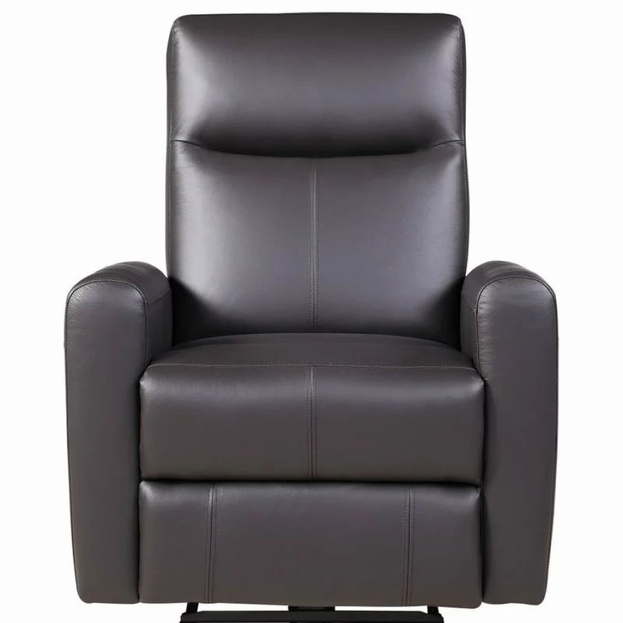 Chairs * | Acme Furniture Blane Recliner, Power Motion, Brown Top Grain Leather Match