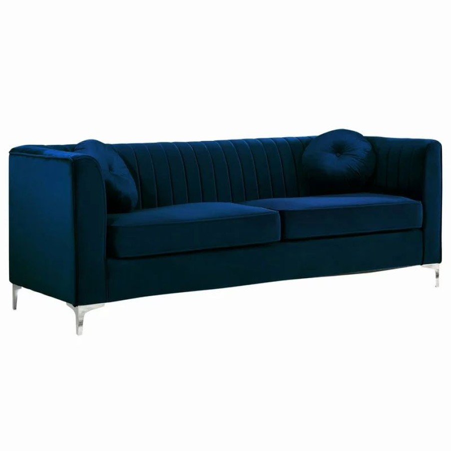 Sofas & Sectionals * | Meridian Furniture Isabelle Velvet Sofa, Navy