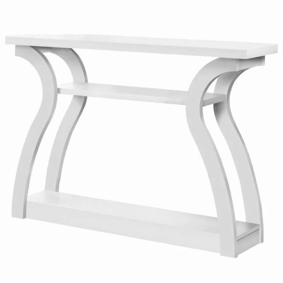 Console Tables * | Monarch Accent Table Console Entryway Narrow Sofa Bedroom Laminate White