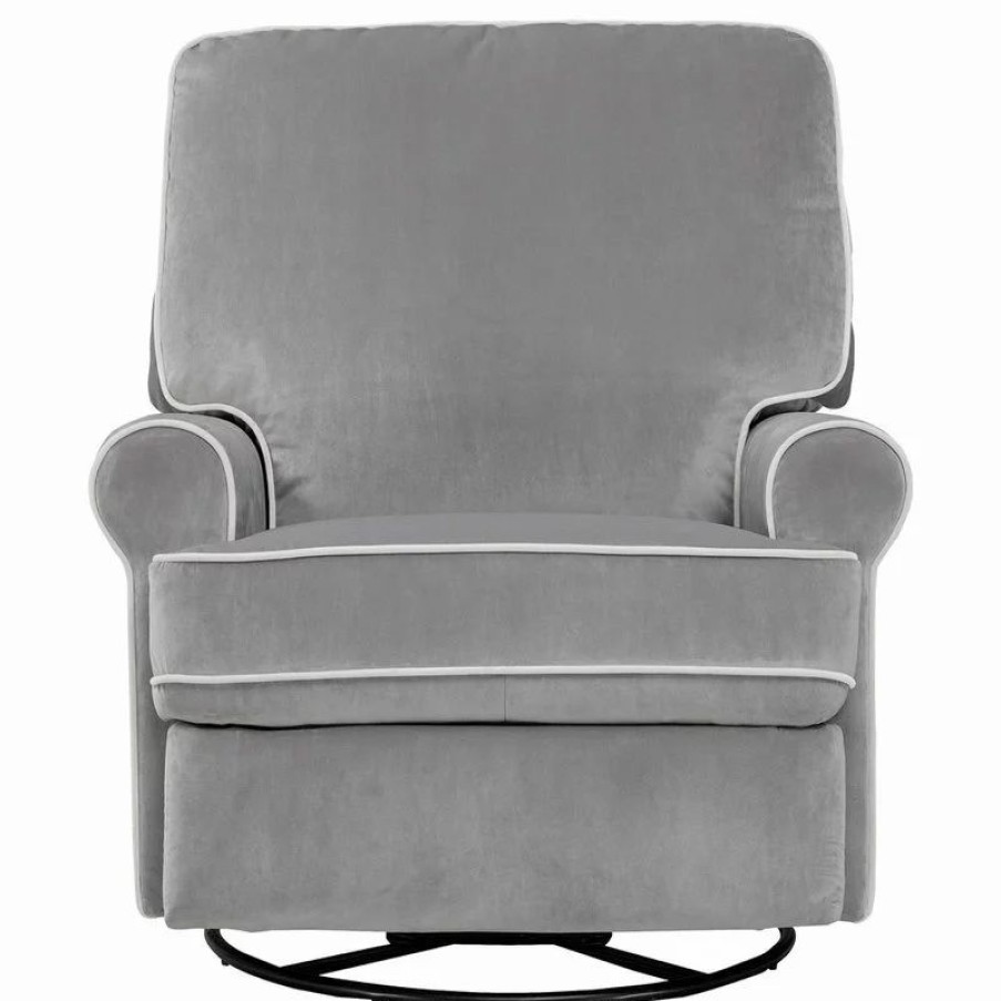 Chairs * | Homefare Pulaski Prime Resources Prime Resources Swivel Glider Recliner In Gray