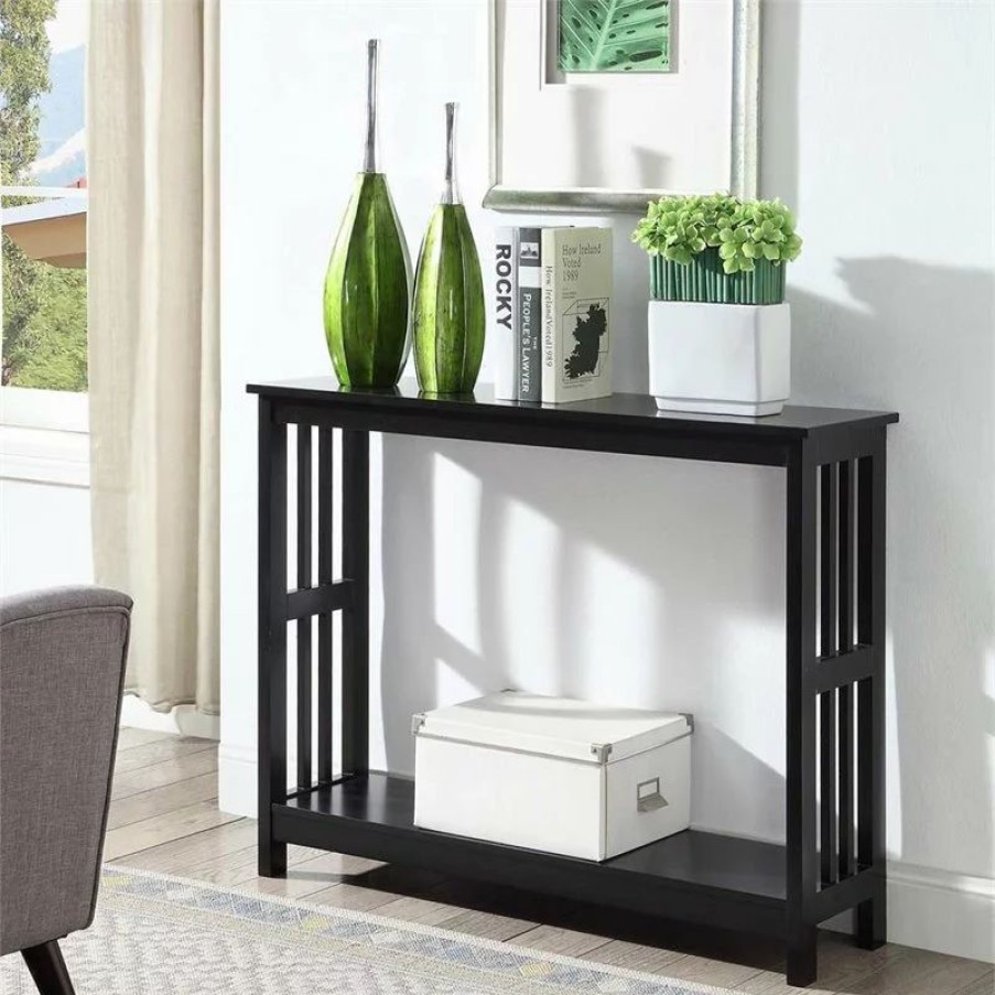 Console Tables * | Convenience Concepts Mission Console Table In Black Wood Finish