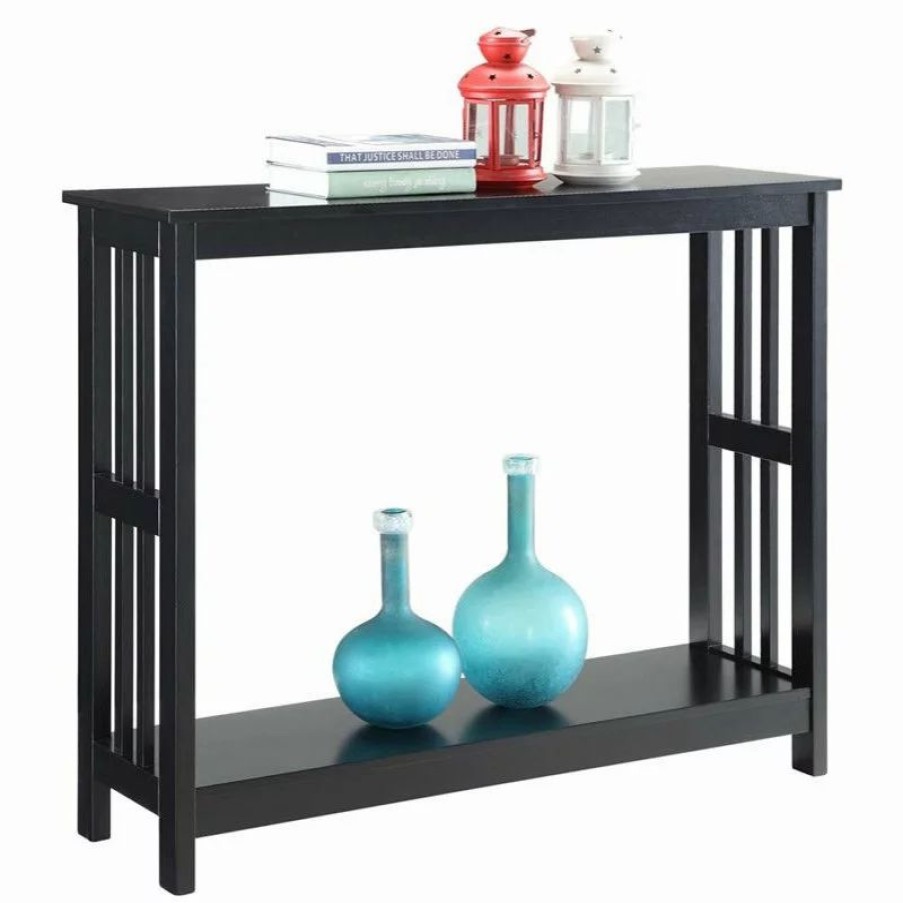 Console Tables * | Convenience Concepts Mission Console Table In Black Wood Finish