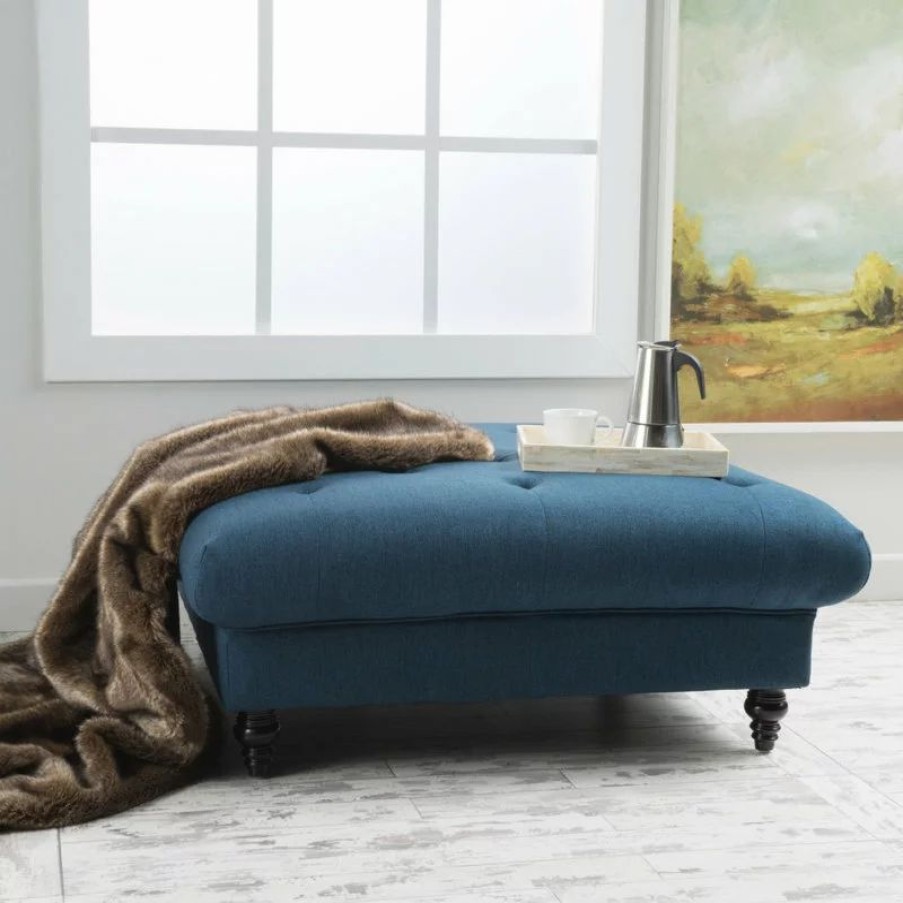Footstools & Ottomans * | Gdfstudio Gdf Studio Parisian Coffee Table, Dark Blue
