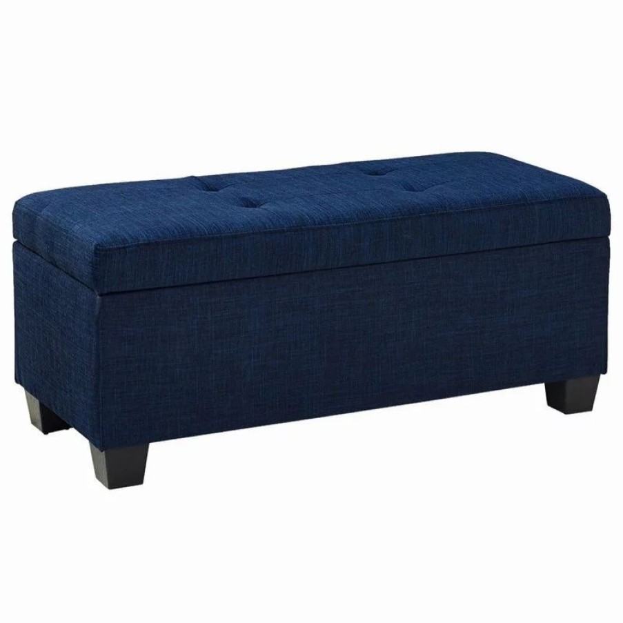 Footstools & Ottomans * | Picket House Everett 3-Pack Storage Ottoman, Blue
