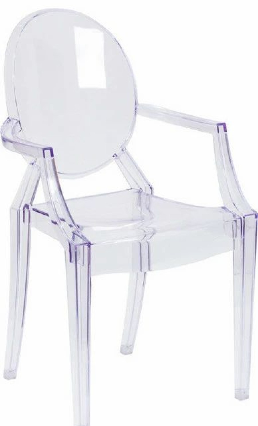 Chairs * | Flash Furniture Ghost Chair With Arms, Transparent Crystal