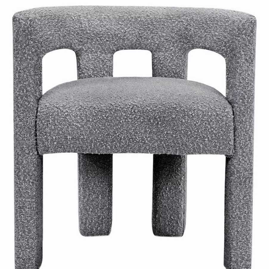 Chairs * | Mod The Camille Dining Chair, Boucle Fabric, Grey