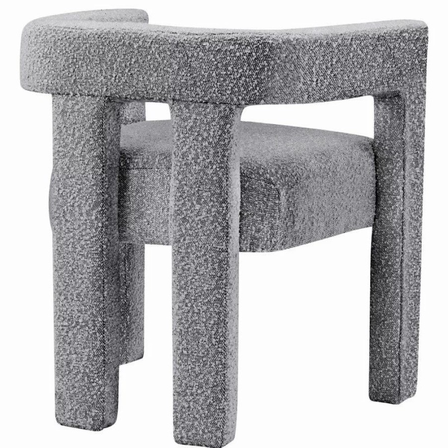 Chairs * | Mod The Camille Dining Chair, Boucle Fabric, Grey
