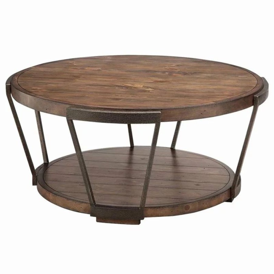 Coffee & Accent Tables * | Magnussen Home Furnishings Magnussen Yukon Industrial Bourbon Coffee Table With Casters
