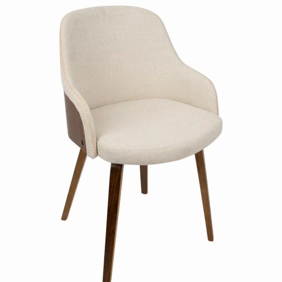 Chairs * | Lumisource Bacci Dining/Accent Chair, Light Gray Wood And Gray Plaid, Wa
