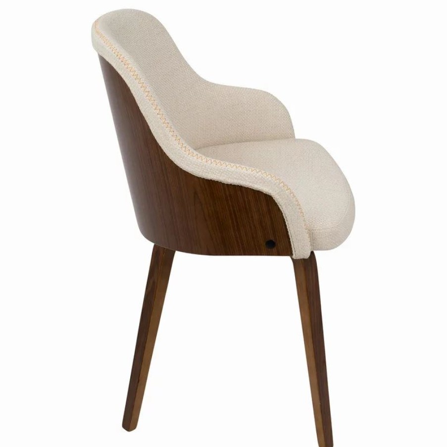 Chairs * | Lumisource Bacci Dining/Accent Chair, Light Gray Wood And Gray Plaid, Wa