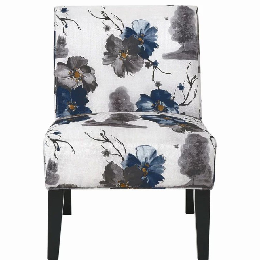 Chairs * | Gdfstudio Gdf Studio Kendal Fabric Grand Accent Chair, Print/Matte Black