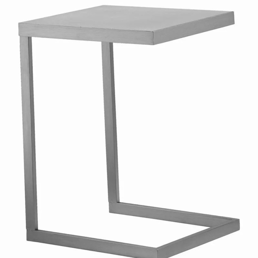 Coffee & Accent Tables * | Pangea Home Century Tray Table Brushed Metal