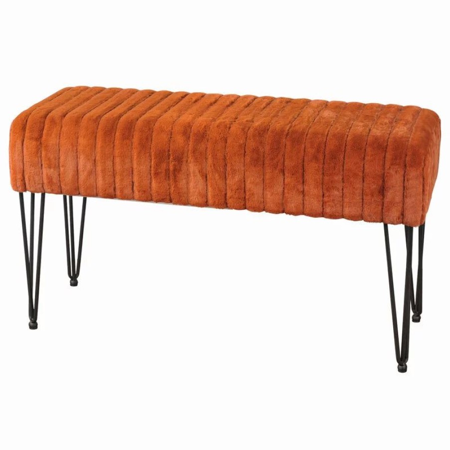 Footstools & Ottomans * | Home Soft Things Serenta Super Mink Ottoman, Umber, 46 X16 X7