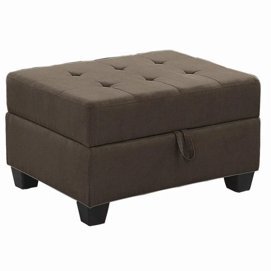 Sofas & Sectionals * | Lexicon Home Hedera Sectional Collection, Chocolate Color, Ottoman