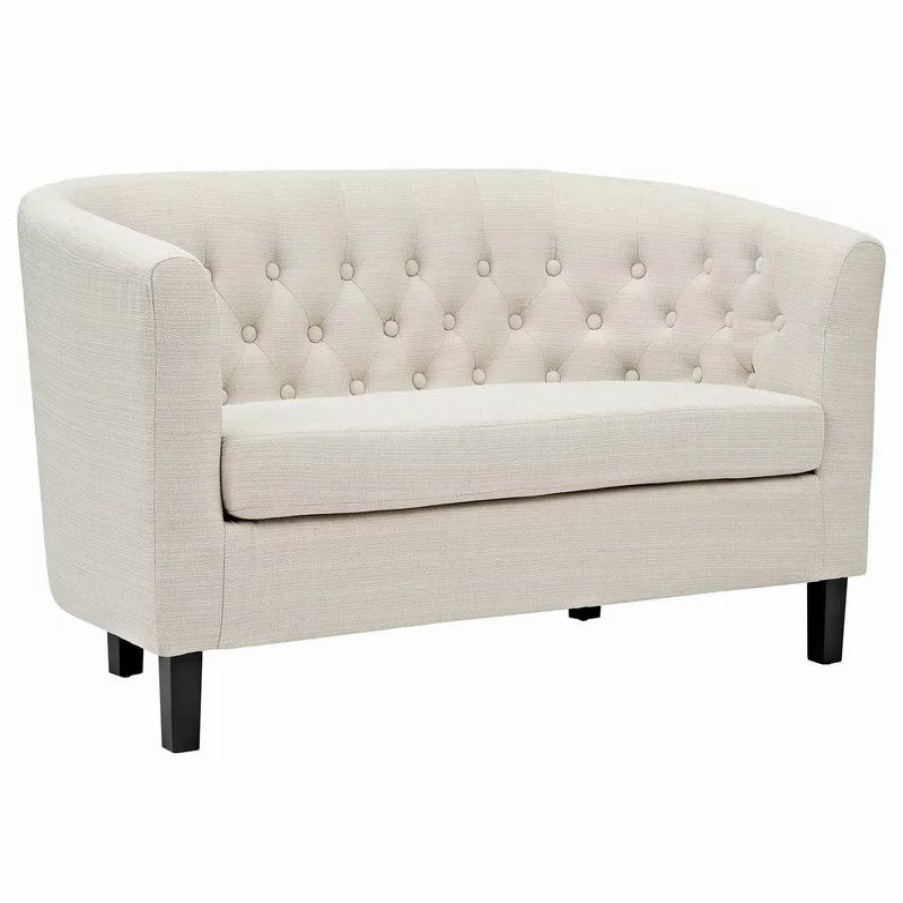 Sofas & Sectionals * | Lexmod Prospect Upholstered Fabric Loveseat, Beige