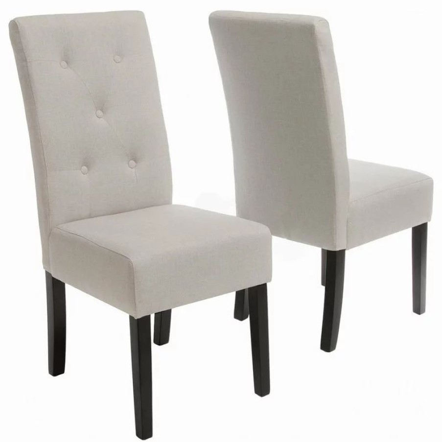 Chairs * | Gdfstudio Gdf Studio Alexander Natural Fabric Dining Chair, Set Of 2