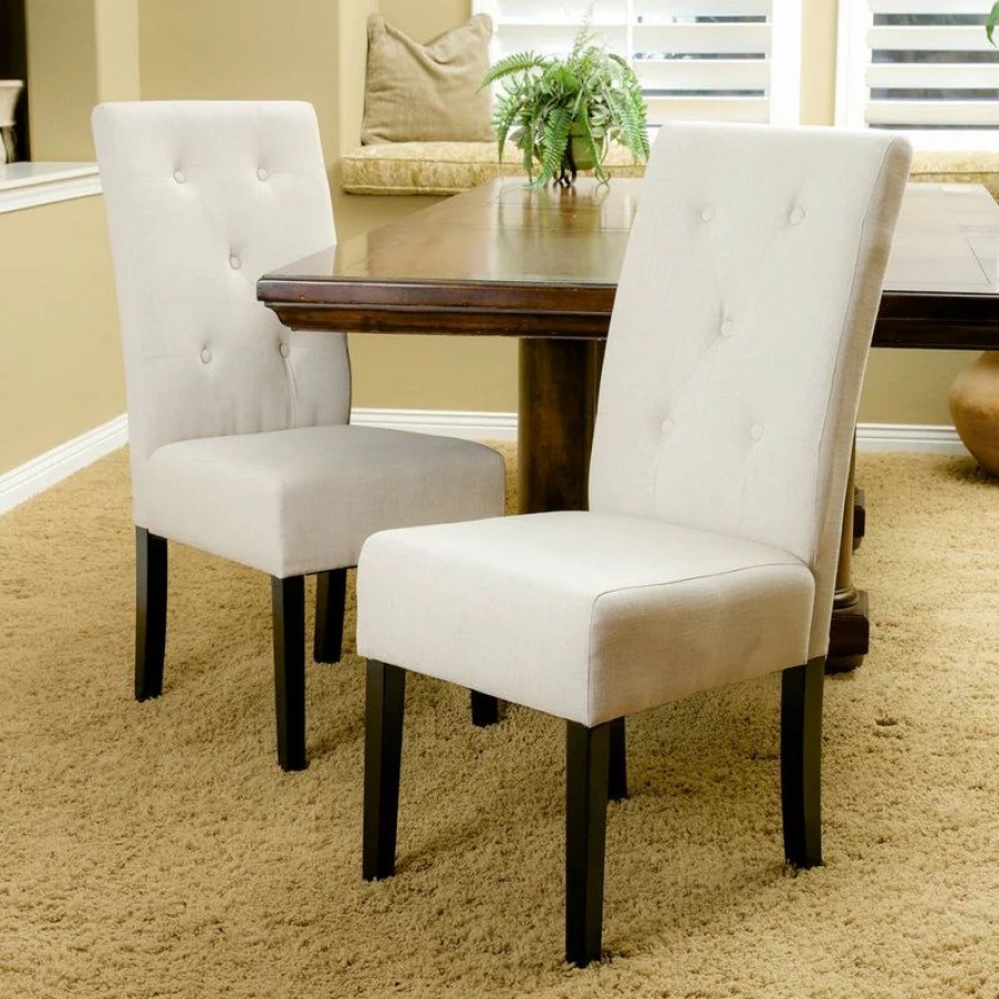 Chairs * | Gdfstudio Gdf Studio Alexander Natural Fabric Dining Chair, Set Of 2