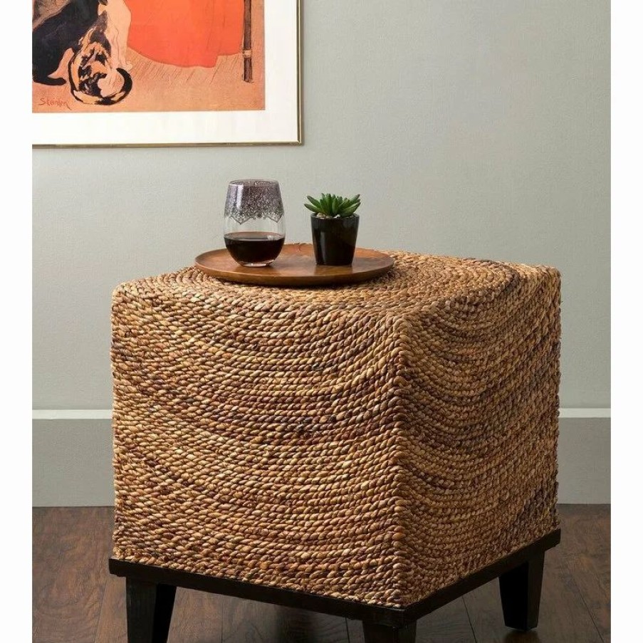 Coffee & Accent Tables * | East At Main'S Chruchill Brown Abaca Square Accent Table