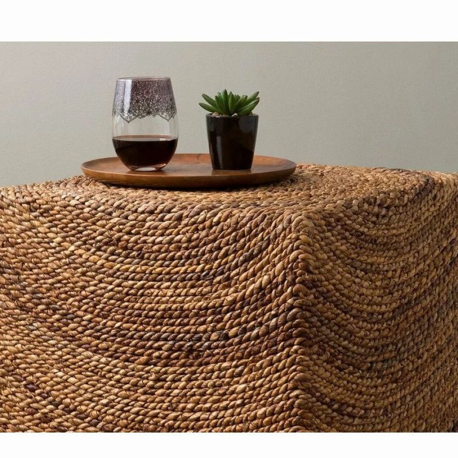 Coffee & Accent Tables * | East At Main'S Chruchill Brown Abaca Square Accent Table