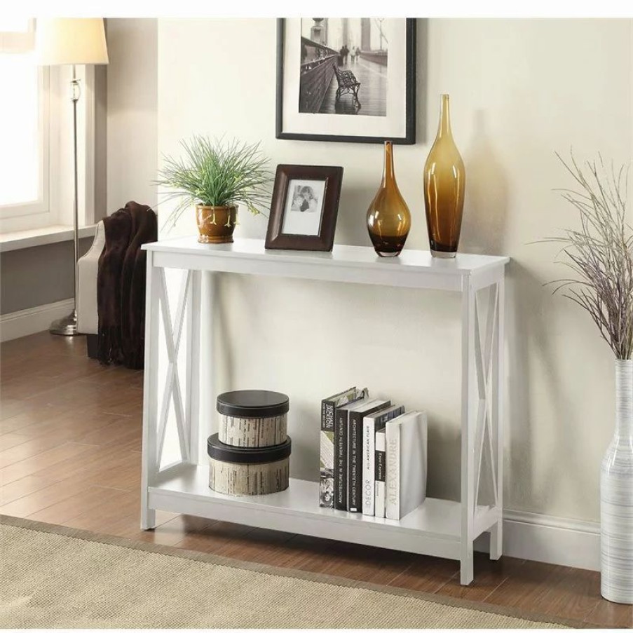 Console Tables * | Convenience Concepts Oxford Console Table In White Wood Finish