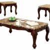 Coffee & Accent Tables * | Furniture Of America E-Commerce By Enitial Lab 3-Piece Table Set With Ivory Marble Top, Dark Oak