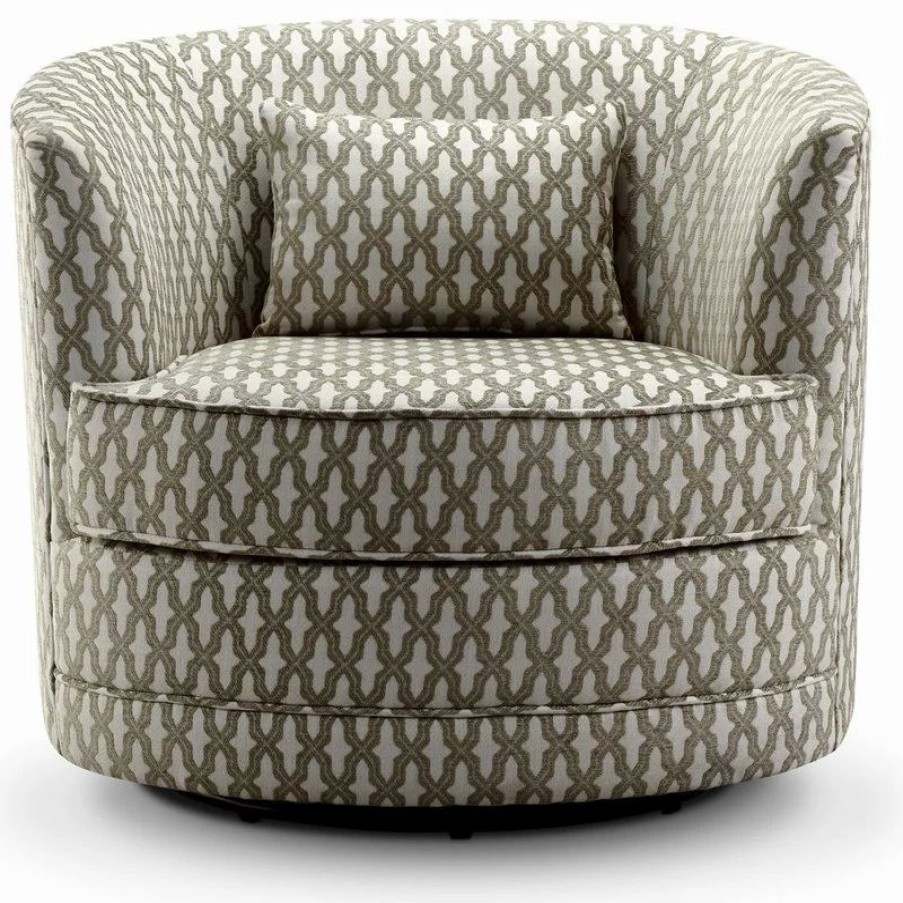 Chairs * | Fully Wind Co., Ltd. Dmitri Swivel Barrel Chair, Beige, White