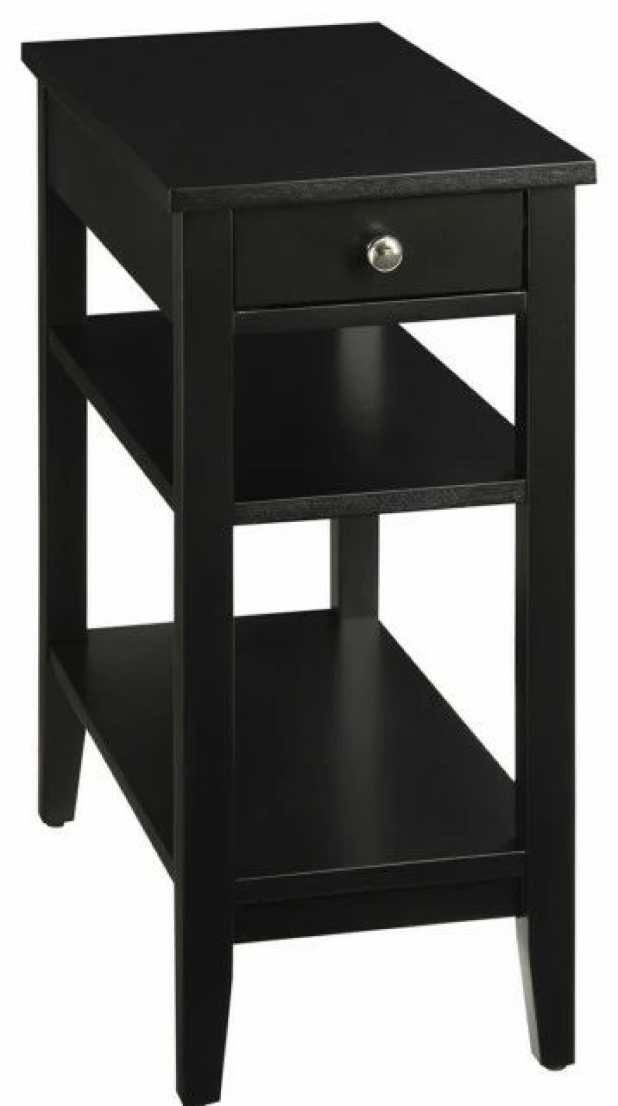 Coffee & Accent Tables * | Convenience Concepts American Heritage 1 Drawer Chairside End Table With Shelves