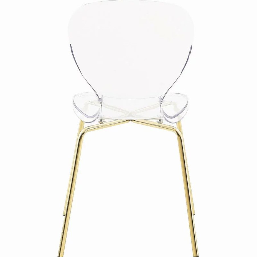 Chairs * | Meridian Furniture Clarion Dining Chair, Set Of 2, Gold