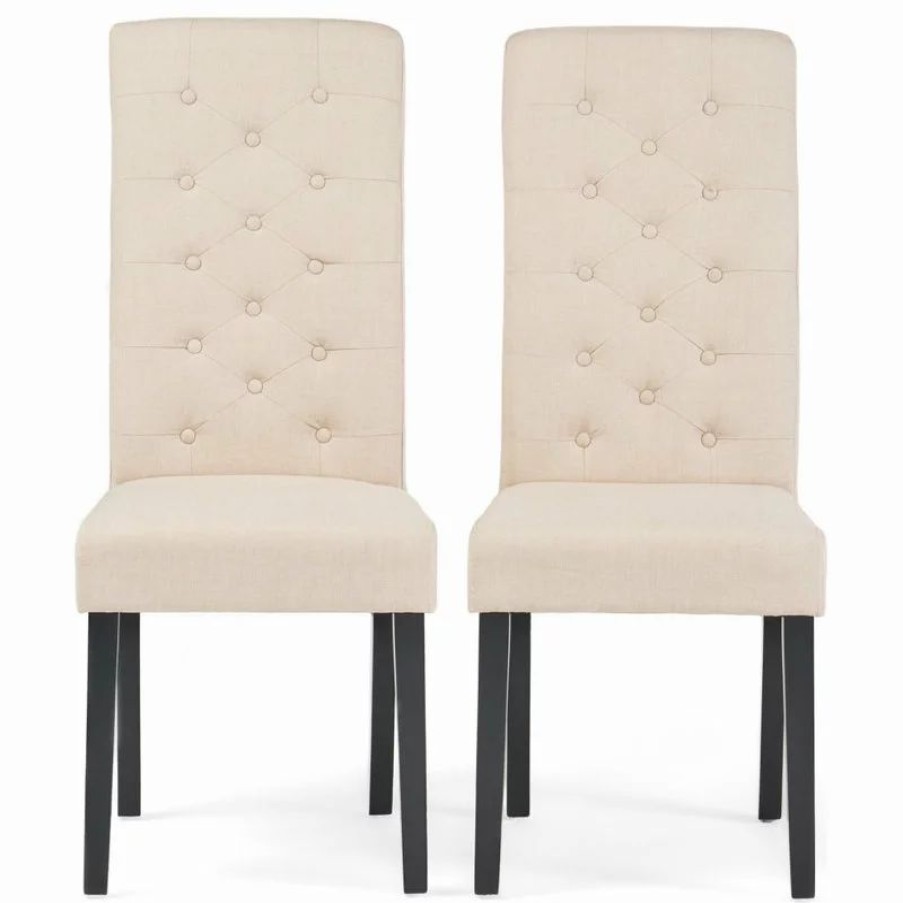 Chairs * | Gdfstudio Gdf Studio Darby Tall Back Linen Dining Chairs, Set Of 2