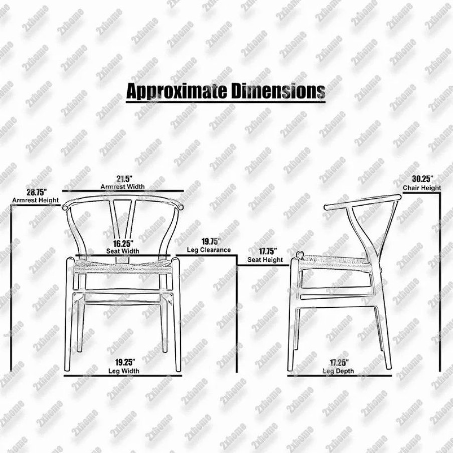 Chairs * | Homedotdot Wood Dining Chairs With Open Y Back For Kitchen, Set Of 2, Black