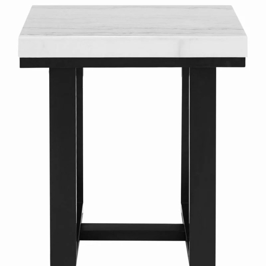 Coffee & Accent Tables * | Steve Silver Lucca White Marble Top End Table