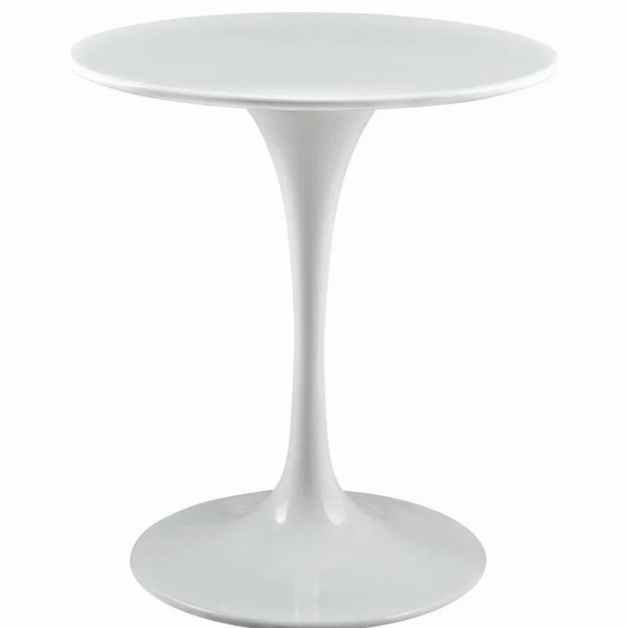 Coffee & Accent Tables * | Lexmod Lippa Round Wood Top Dining Table, White, 28
