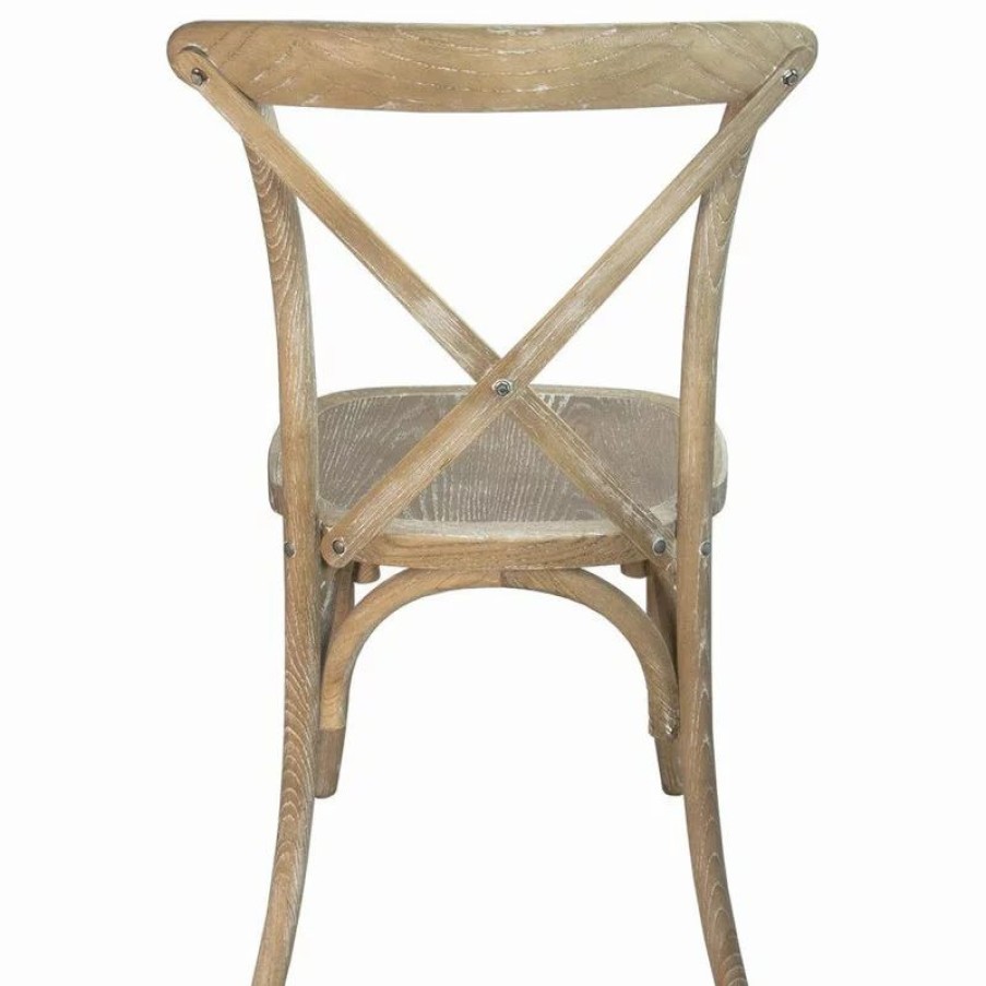 Chairs * | Flash Furniture Advantage Natural With White Grain X-Back Chair
