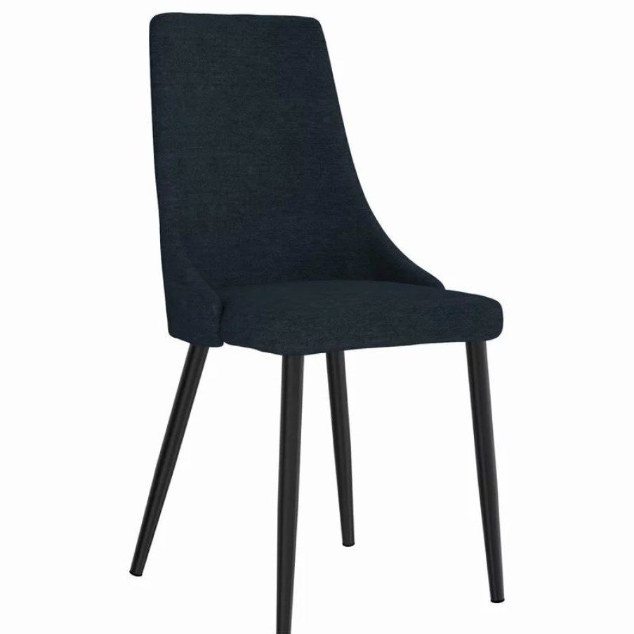 Chairs * | Mod The Lofton Dining Chair, Blue, Fabric, Set Of 2