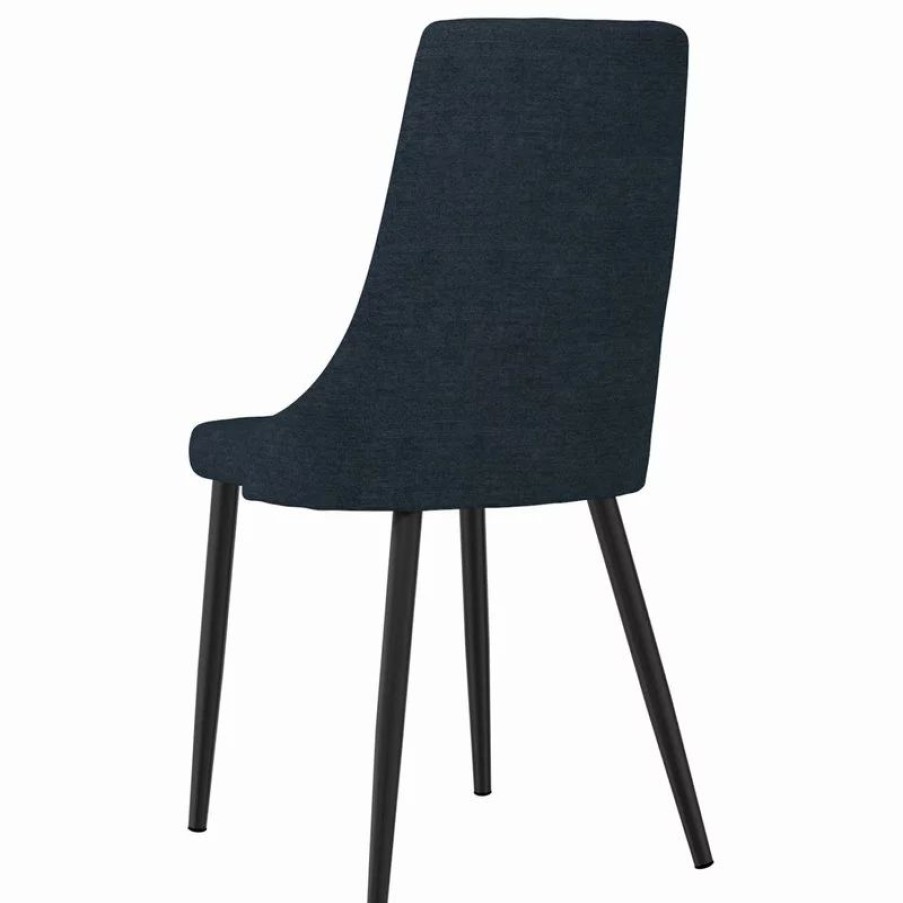 Chairs * | Mod The Lofton Dining Chair, Blue, Fabric, Set Of 2