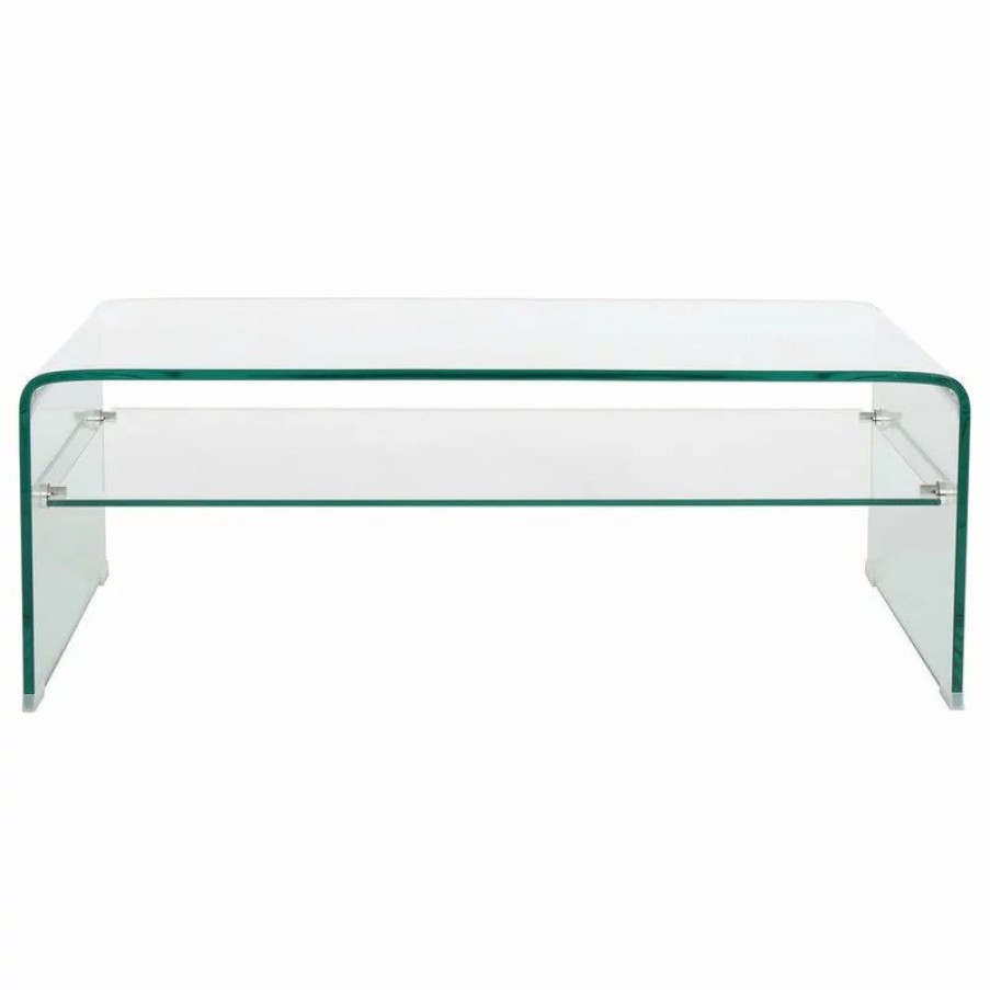 Coffee & Accent Tables * | Gdfstudio Gdf Studio Classon Glass Rectangle Coffee Table With Shelf