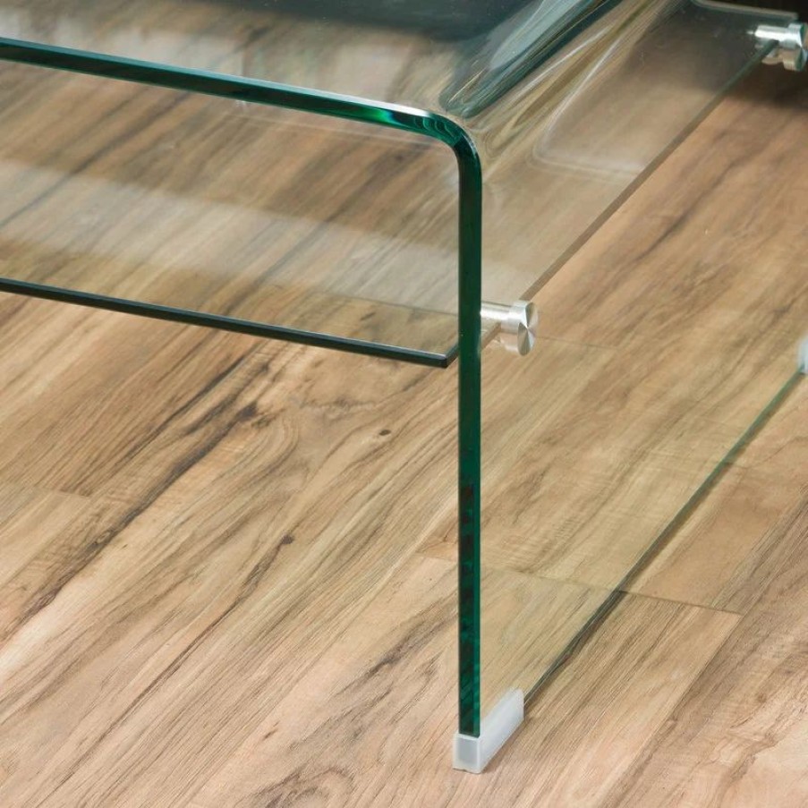 Coffee & Accent Tables * | Gdfstudio Gdf Studio Classon Glass Rectangle Coffee Table With Shelf