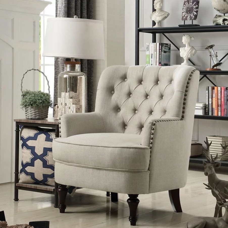 Chairs * | Rosevera Corporation Jagger Arm Chair, Beige