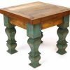 Coffee & Accent Tables * | Mexican Imports Rustic Old Door End Table, Turquoise