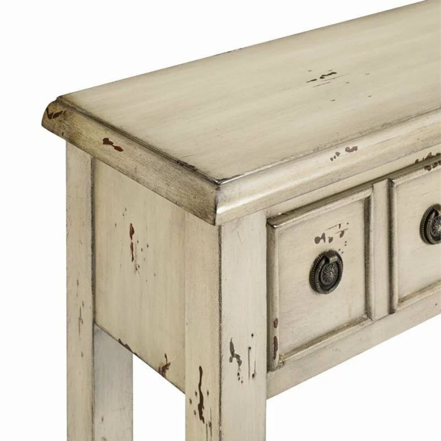 Console Tables * | Linon Home Decor Products Linon Sadie Long Wood Console Table In Cream