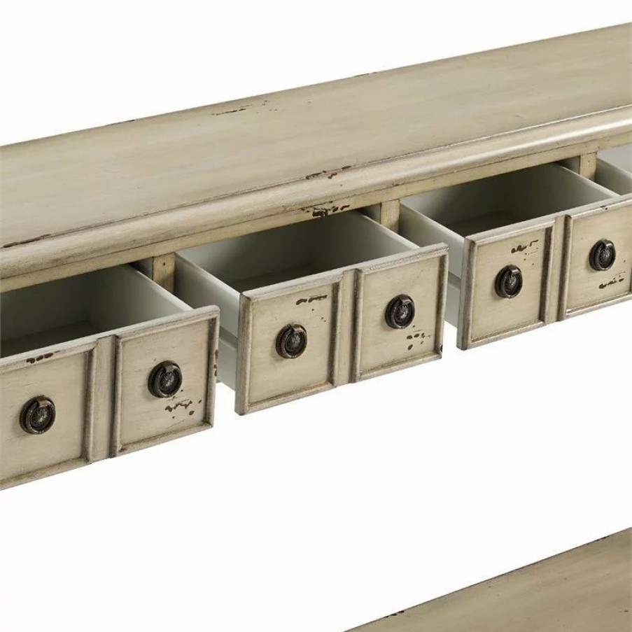 Console Tables * | Linon Home Decor Products Linon Sadie Long Wood Console Table In Cream