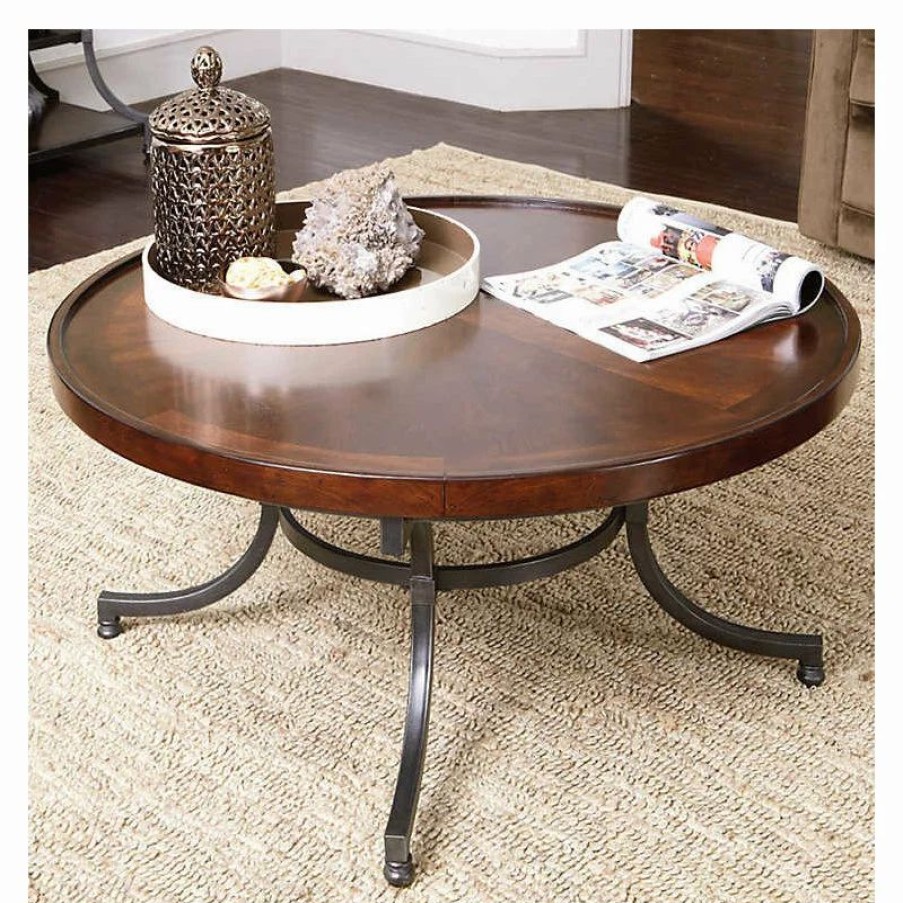 Coffee & Accent Tables * | Hammary Furniture Barrow Round Cocktail Table By Hammary, Rich Amber