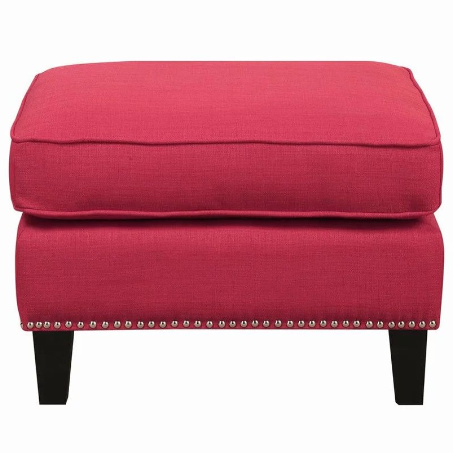Footstools & Ottomans * | Picket House Emery Ottoman, Blue, Berry