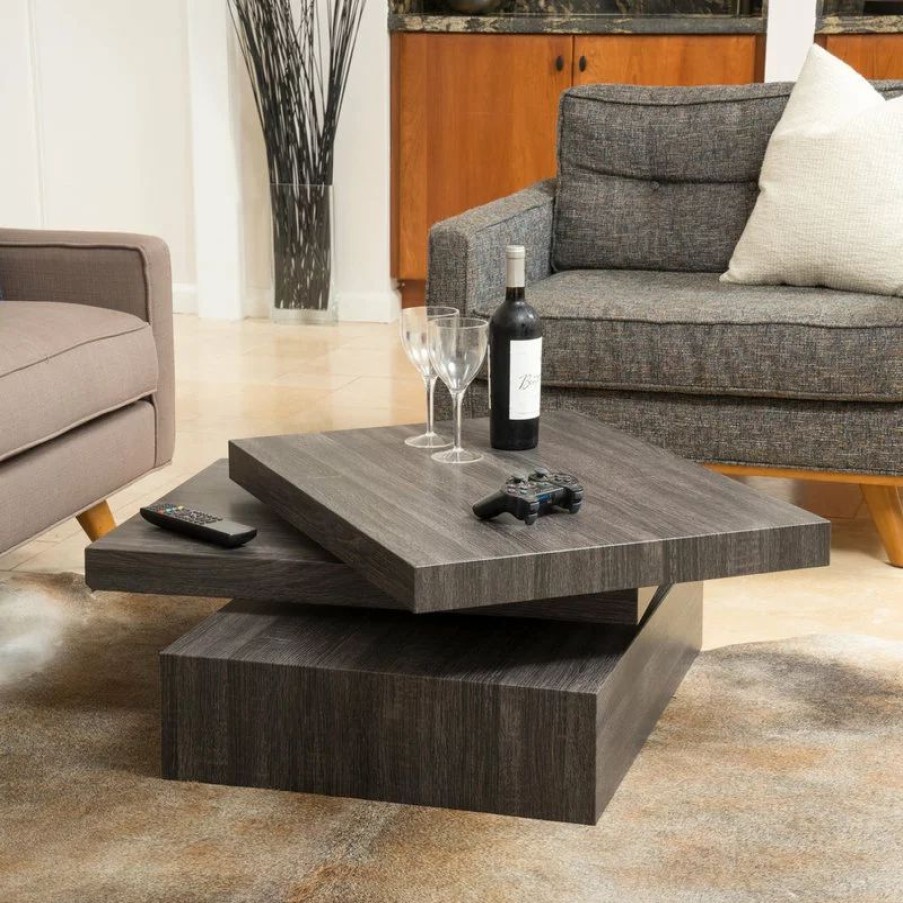 Coffee & Accent Tables * | Gdfstudio Gdf Studio Haring Square Rotating Coffee Table