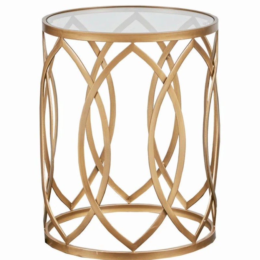 Coffee & Accent Tables * | Olliix Madison Park Arlo Metal Round Accent Table, Gold