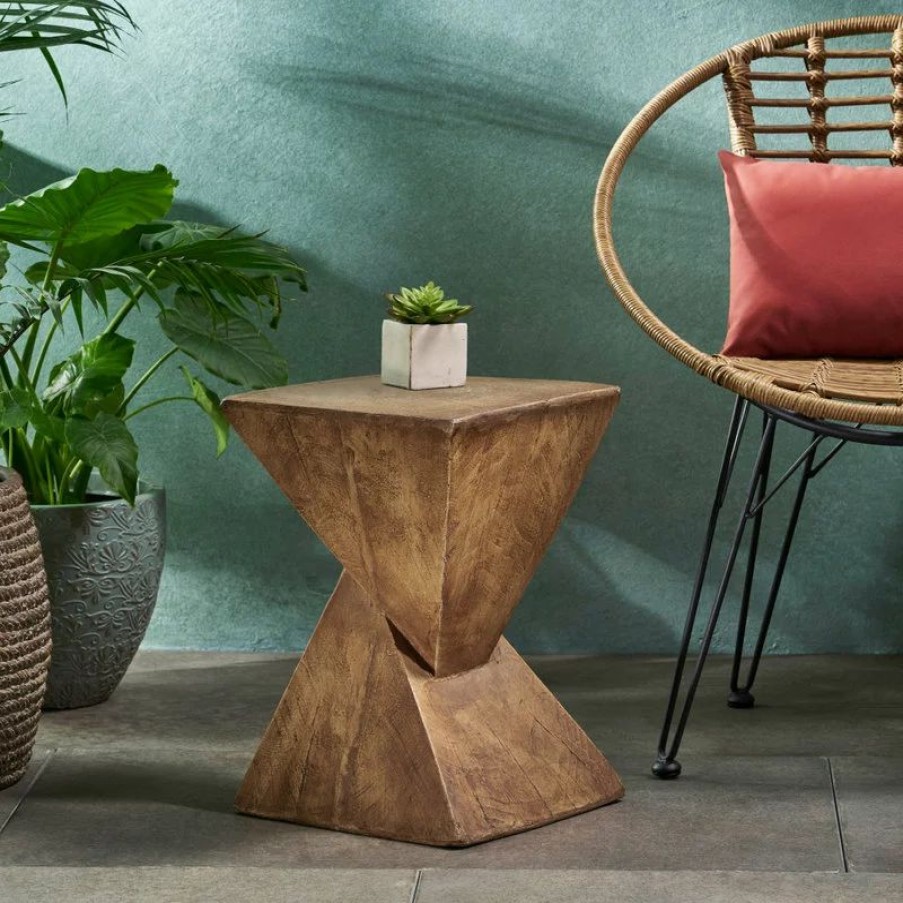 Coffee & Accent Tables * | Gdfstudio Gdf Studio Jerod Indoor Lightweight Concrete Accent Table, Natural