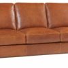Sofas & Sectionals * | Artistic Leathers Traditional Small Roll Arm With Polished Wood Base