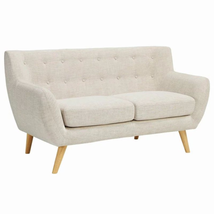 Sofas & Sectionals * | Lexmod Remark Upholstered Fabric Loveseat, Beige